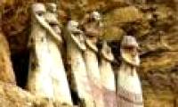 Mysterious human coffin on the cliff edge in Peru