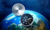 On Earth, a compass always points north – but where does it point in space?