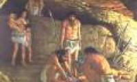 Prehistoric people eating each other
