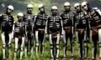 Ritual of drawing bones on the body of the Chimbu tribe, Papua New Guinea