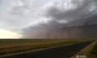 Sandstorm 100 meters high in Inner Mongolia