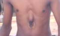 Strange boy has a heart outside his chest