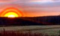Stunned by the mysterious sunset, strange appearance