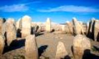 The 5,000-year-old megalithic monument sticks out under the lake after the drought