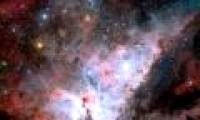 The complex structure of the nebula is brightest in space