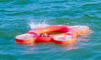 The drone turns into a lifesaver when it lands in the water