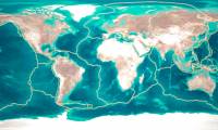 The Earth is being distorted by two celestial bodies, cracking the crust