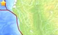 The earthquake is 6.9 degrees off California