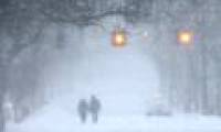 The East Coast of America is white in the winter snowstorm