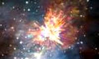 The explosion of cosmic light was struck by two young stars
