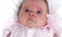 The first step of a little girl with