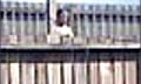 The ghost appears mysteriously on the edge of the fence