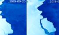 The ice is as big as London in 'wobbly teeth' apart from Antarctica