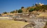 The largest pyramid in the world at the foot of the Mexican church