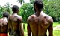 The peculiar custom of the tribe turns the body into ... crocodile