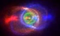 The rainbow nebula created by an interstellar battle