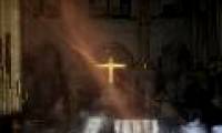 The scene inside Notre Dame Cathedral after the fire