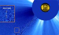 The strange object silently approached and exploded in the midst of a solar eclipse