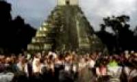 Tourists ruin the Maya Temple during the