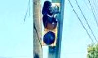 Traffic lights are melted in the heat of 50 degrees Celsius in Mexico