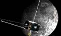 Two twin satellites Artemis in the moon's orbit