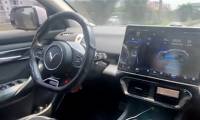 VinFast VF8 self-driving car undergoes testing on Vietnamese streets.