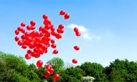 What happens when you release balloons into the sky?
