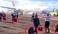 Why does the client not give up luggage even though the plane is about to explode?